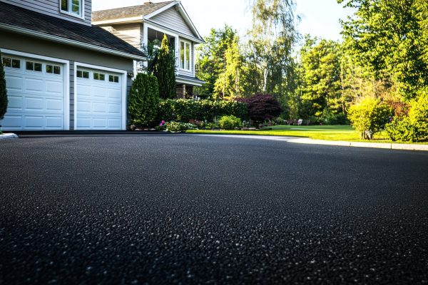 Asphalt Driveway in Front of a House